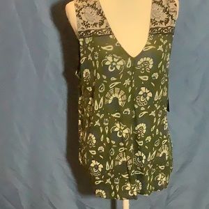 Lucky Brand Sleeveless Green Blue and Gray Top